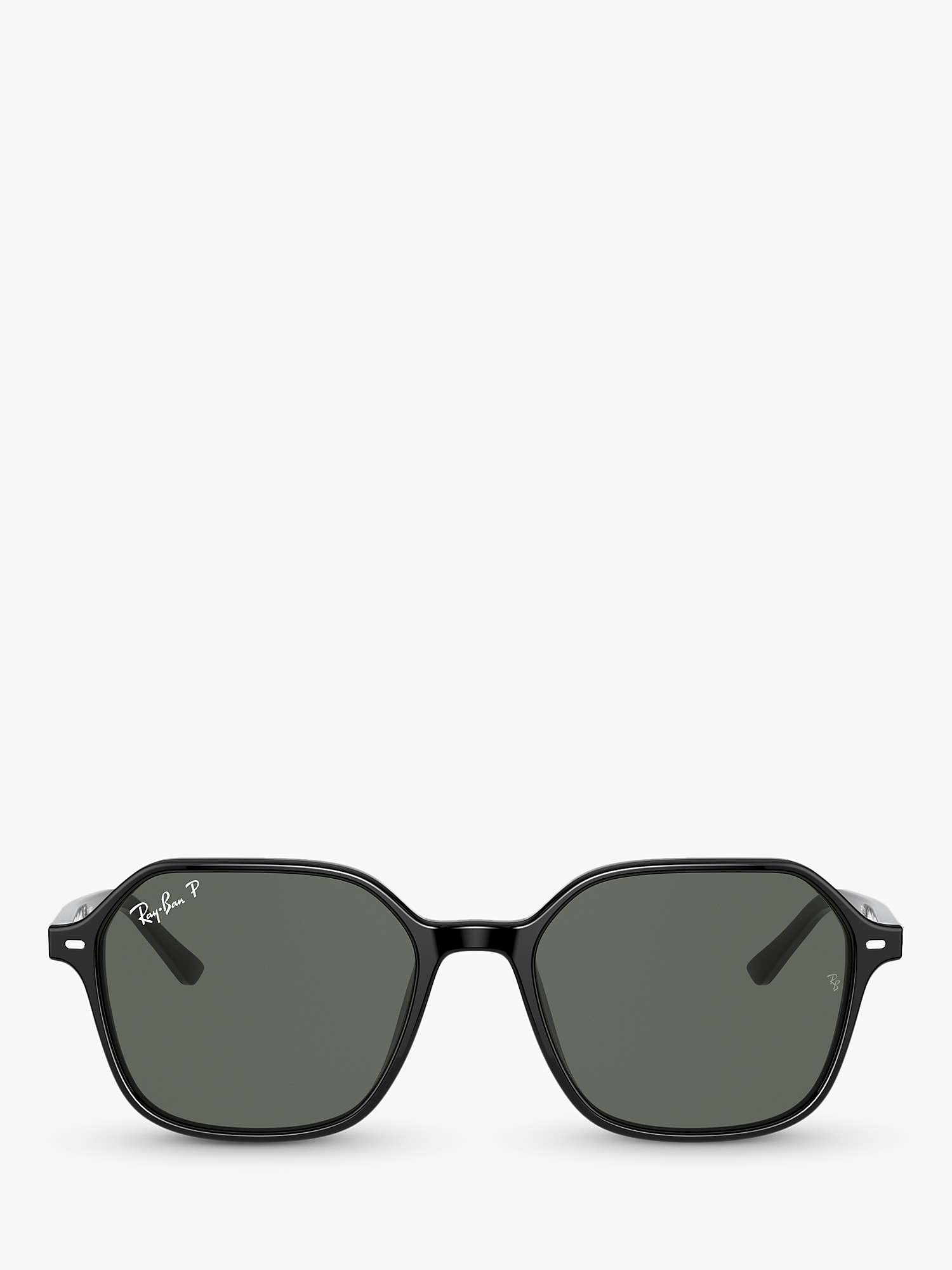 Buy Ray-Ban RB2194 Unisex Polarised Square Sunglasses, Black/Grey Online at johnlewis.com