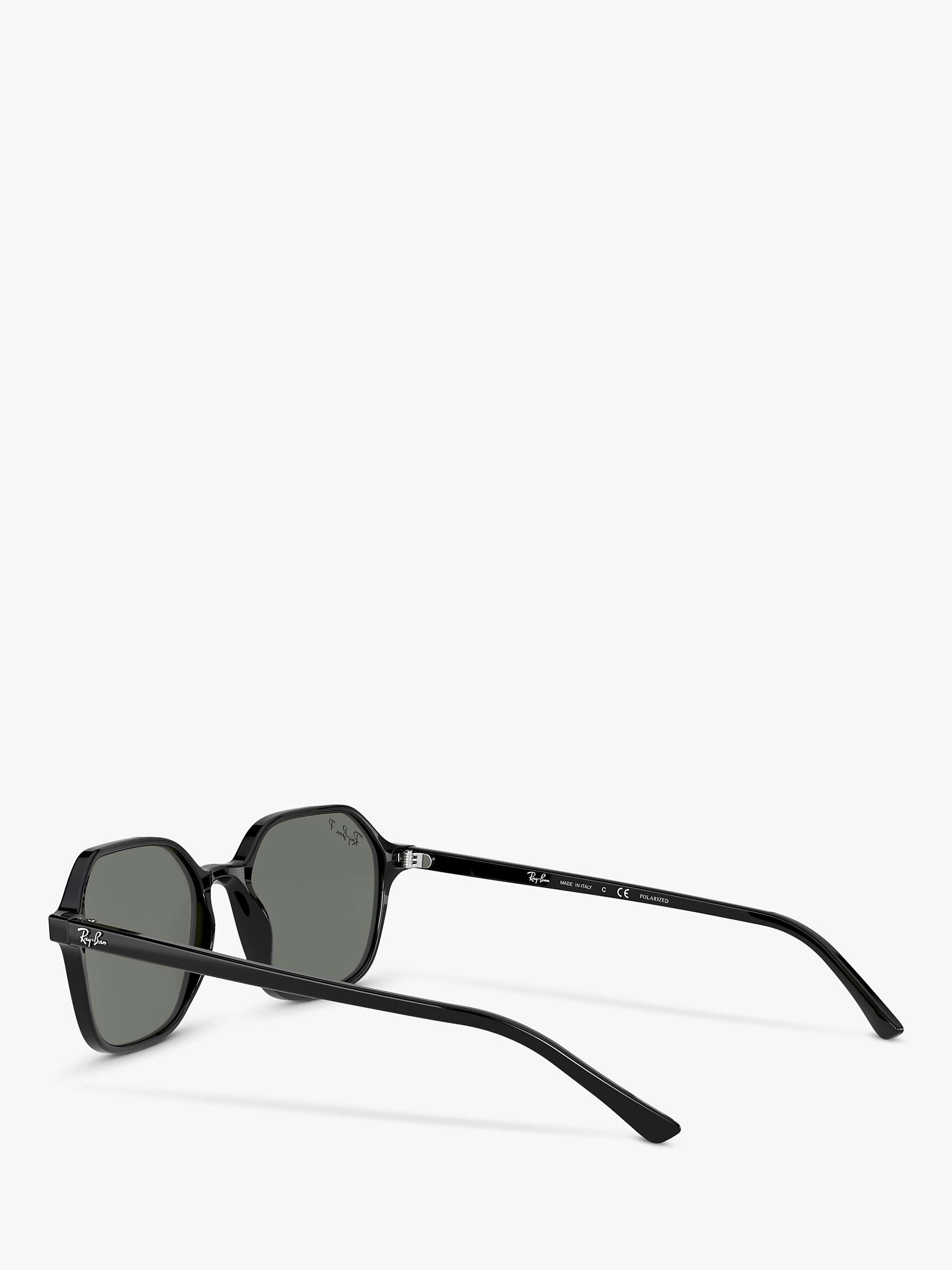 Buy Ray-Ban RB2194 Unisex Polarised Square Sunglasses, Black/Grey Online at johnlewis.com