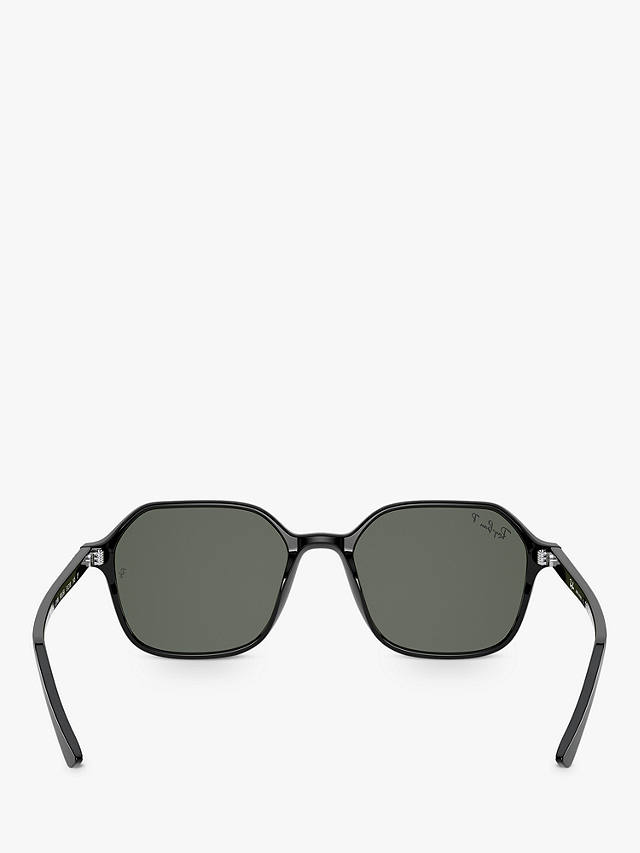 Ray-Ban RB2194 Unisex Polarised Square Sunglasses, Black/Grey