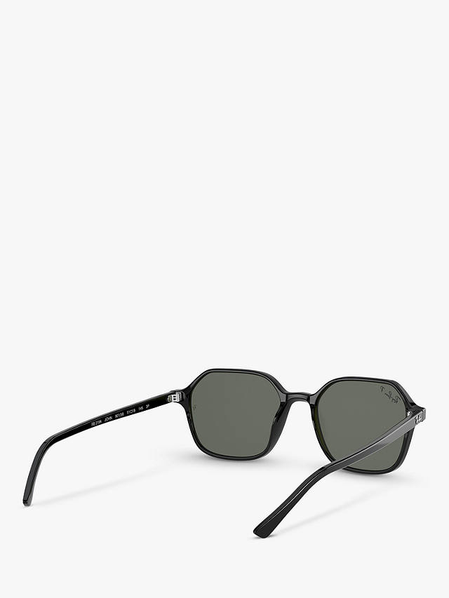 Ray-Ban RB2194 Unisex Polarised Square Sunglasses, Black/Grey