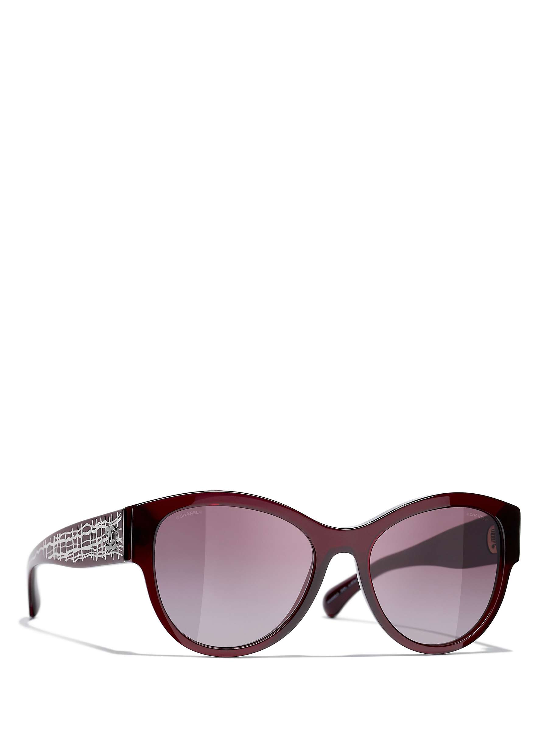 CHANEL Oval Sunglasses CH5434 Dark Red/Pink Gradient at John Lewis &  Partners
