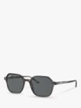 Ray-Ban RB2194 Unisex Square Sunglasses, Striped Grey/Grey