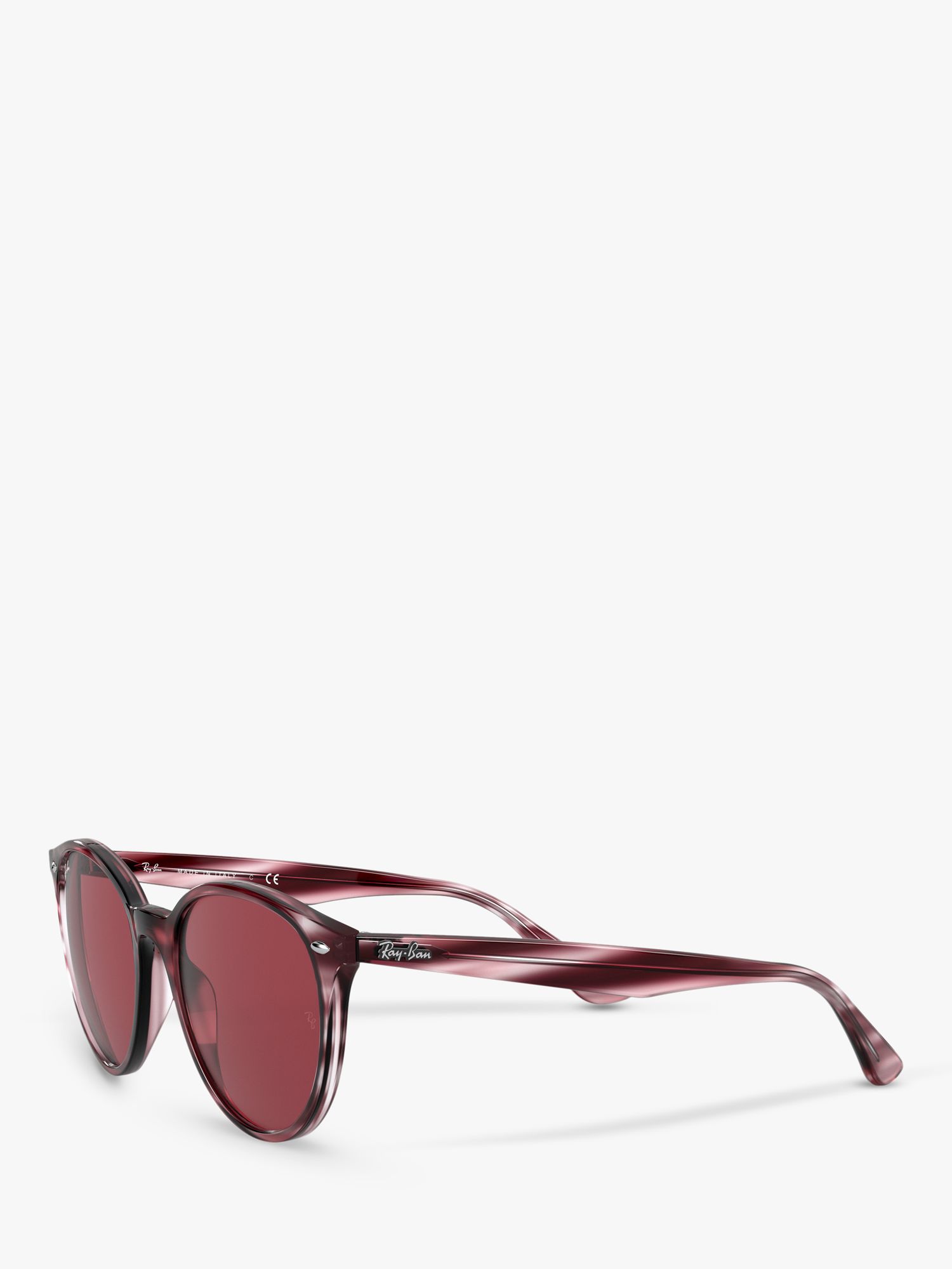 Ray Ban Rb4305 Unisex Phantos Sunglasses Striped Bordeaux Havana At John Lewis Partners