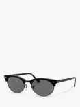 Ray-Ban RB3946 Unisex Oval Sunglasses, Wrinkled Black on Black