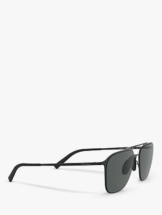 Giorgio Armani AR6110 Men's Square Sunglasses, Matte Black/Grey