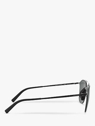 Giorgio Armani AR6110 Men's Square Sunglasses, Matte Black/Grey
