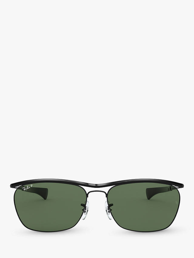 Ray-Ban RB3619 Unisex Polarised Pillow Shape Sunglasses, Black