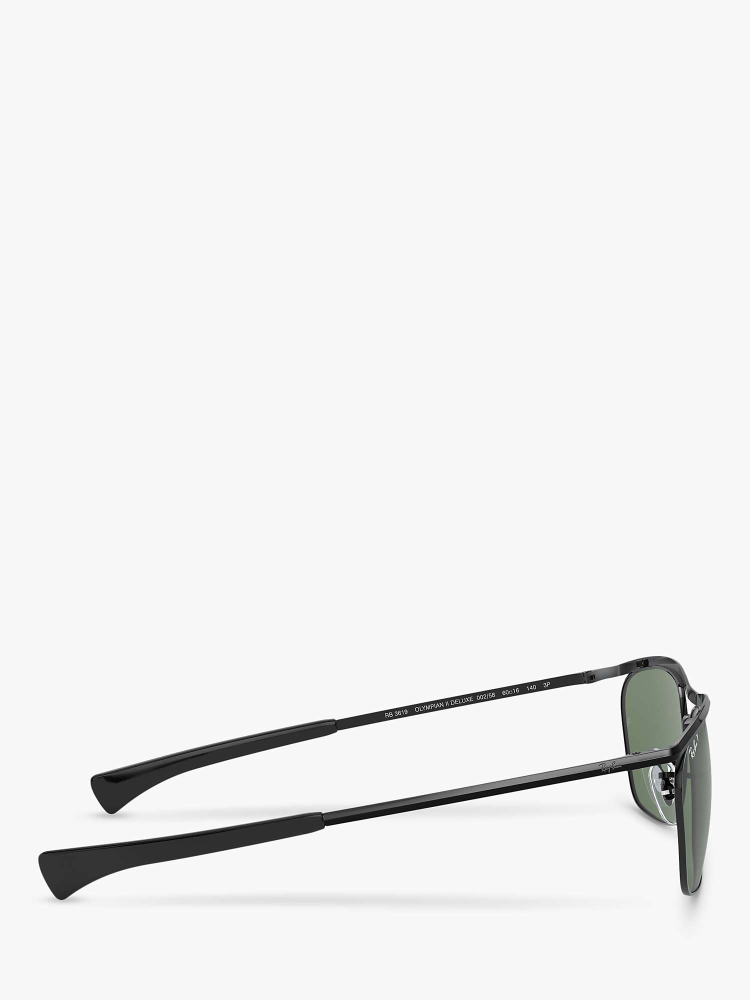 Buy Ray-Ban RB3619 Unisex Polarised Pillow Shape Sunglasses, Black Online at johnlewis.com