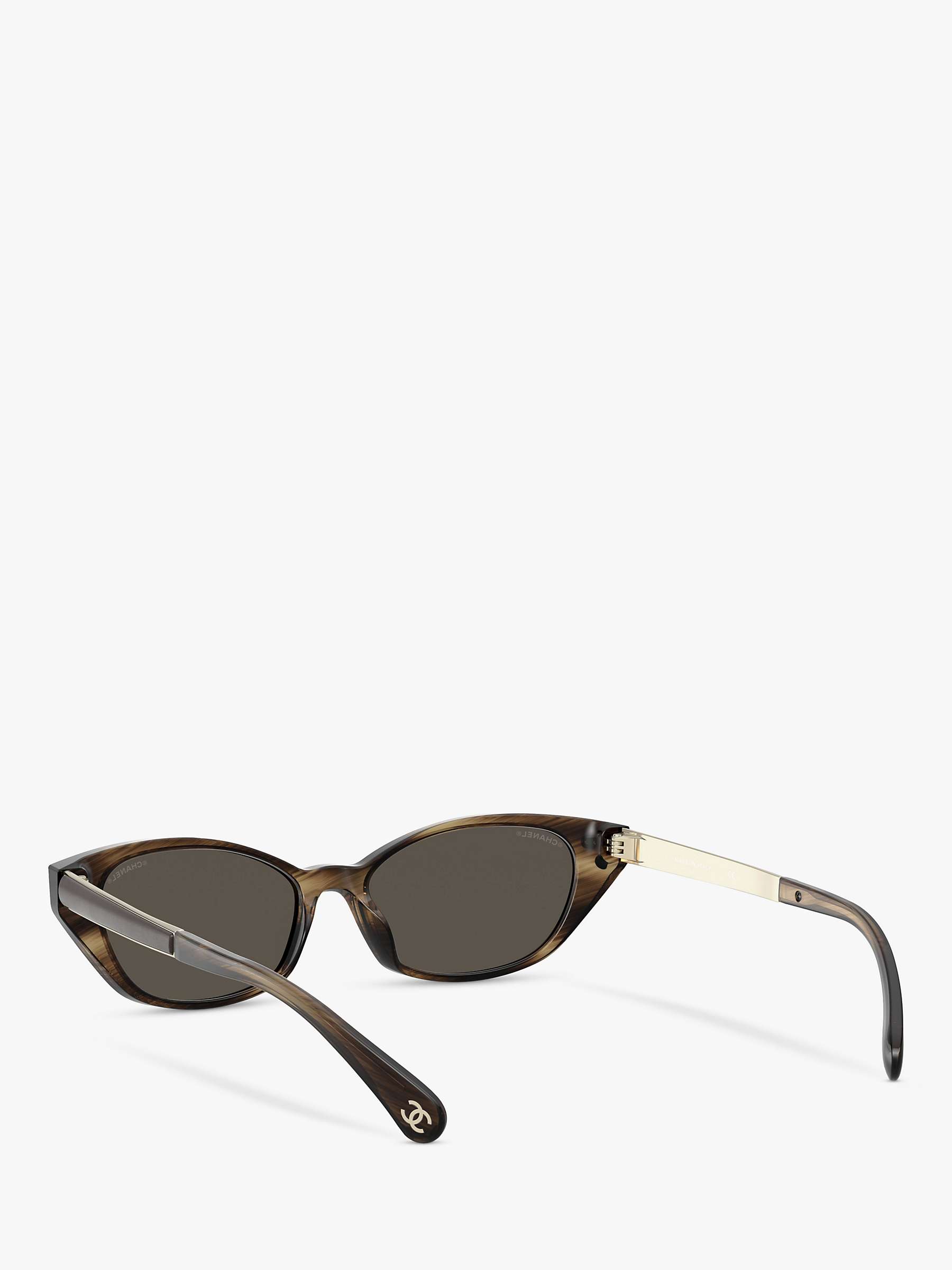 Buy CHANEL Cat's Eye Sunglasses CH5438Q Striped Brown Online at johnlewis.com