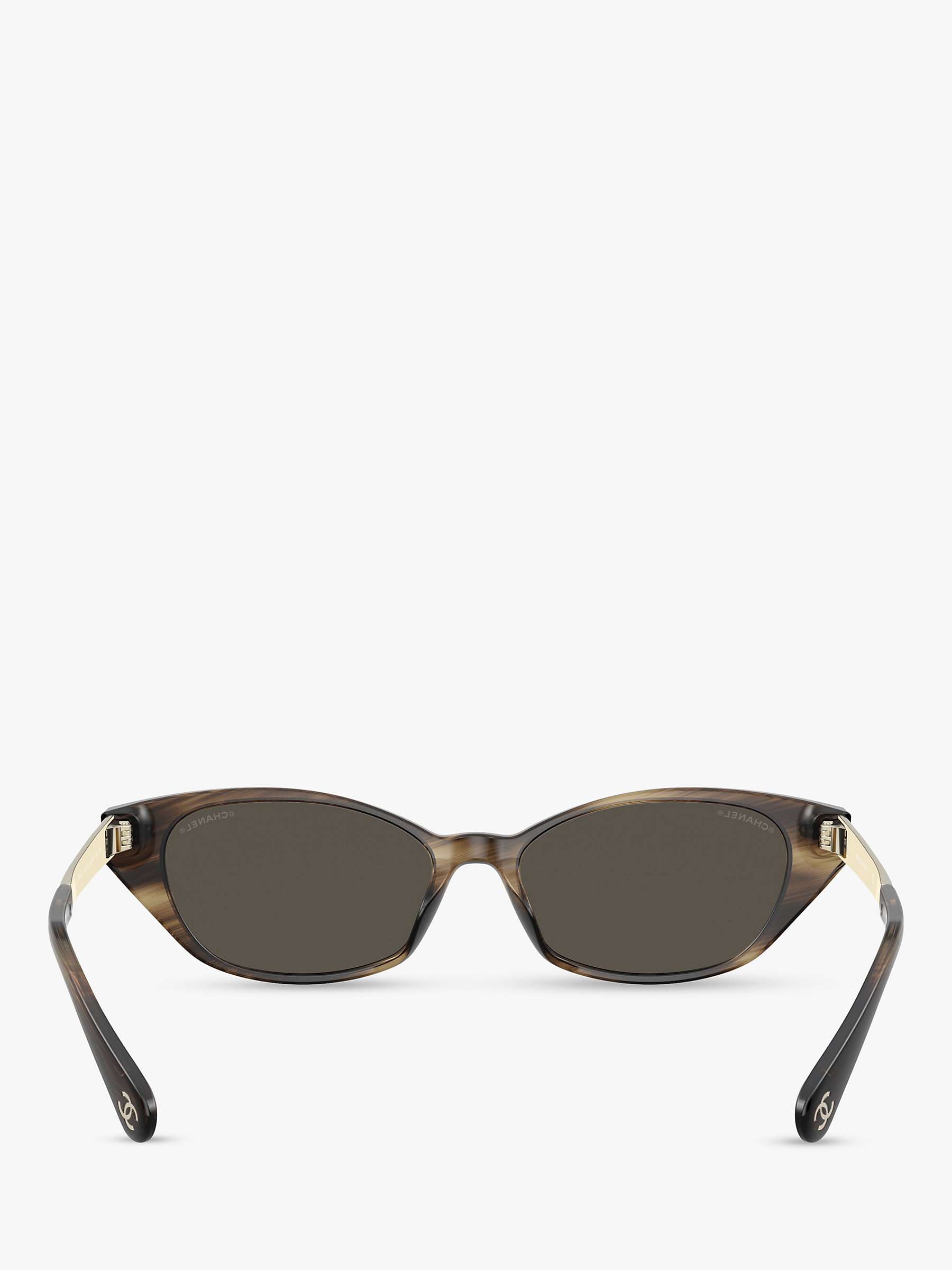 Buy CHANEL Cat's Eye Sunglasses CH5438Q Striped Brown Online at johnlewis.com