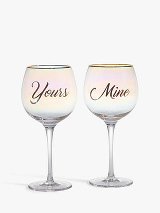 John Lewis & Partners Yours & Mine Gin Glasses, Set of 2, 490ml, Iridescent