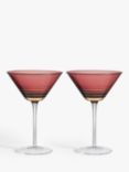 John Lewis & Partners Metallic Martini Cocktail Glass, 400ml, Cranberry/Gold