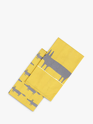 Scion Mr Fox Cotton Tea Towels, Pack of 2, Yellow/Grey