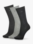 Calvin Klein Emma Roll Top Ankle Socks, Pack of 3, Dark Grey Combo 004