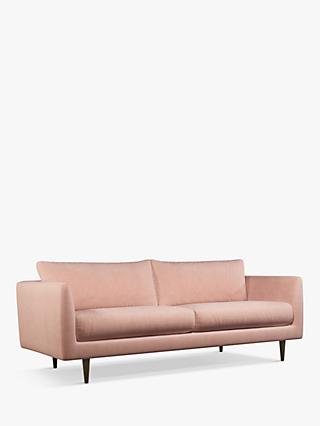 Latimer Range, John Lewis & Partners + Swoon Latimer Large 3 Seater Sofa, Ballet Pink Velvet