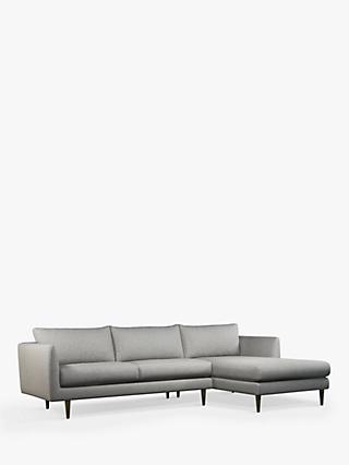 Latimer Range, John Lewis + Swoon Latimer Large 3 Seater Chaise End Sofa, Cinder Grey Wool