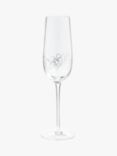 John Lewis & Partners Hearts Champagne Flute, 200ml, Silver/Clear