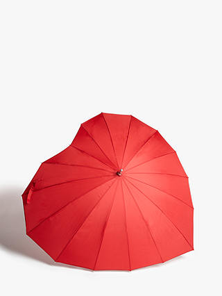 Fulton Give a Little Love Heart Shaped Umbrella, Red