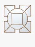 Där Lyshia Decorative Geometric Glass Wall Mirror, 60 x 60cm, Gold