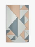 Där Ephesus Geometric Rectangular Wall Mirror, 120 x 80cm, Rose Gold/Smoke Grey
