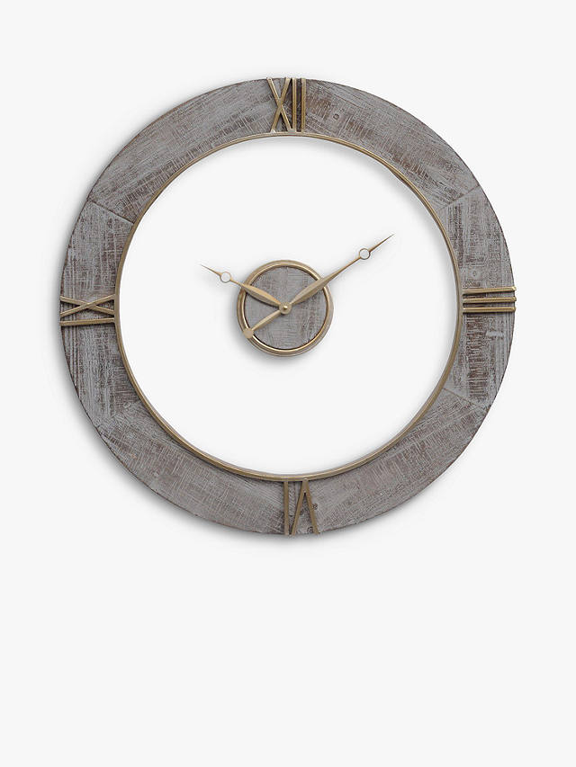 Libra Floating Roman Numeral Round Wall Clock, 70cm, Grey
