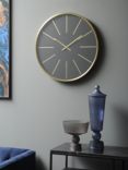 Libra Round Stainless Steel Wall Clock, 61cm, Black