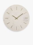 Libra Interiors Round Marble Wall Clock, 43cm, White