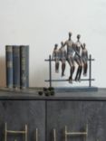 Libra Duxford Bench Family of 5 Sculpture, H31cm, Antique Bronze