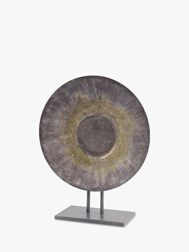 Libra Abstract Round Iron Sculpture, H50cm, Grey/Gold