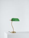 John Lewis Bankers Desk Lamp, Green/Brass