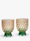 John Lewis Pineapple Stacking Glass Tumblers, Set of 2, 220ml, Yellow/Green