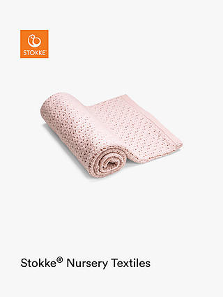 Stokke Merino Wool Knitted Blanket, Pink