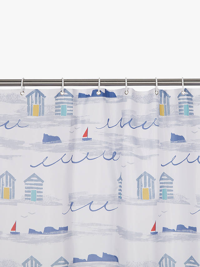 John Lewis Partners Coastal Recycled, Shower Curtains Beach Huts