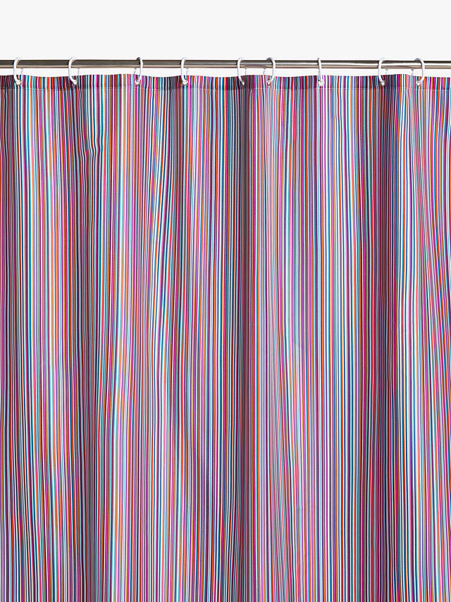 Stripe Recycled Polyester Shower Curtain, Purple And Sage Green Shower Curtain