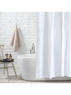 John Lewis ANYDAY Recycled Polyester Shower Curtain, White