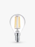 Philips 4.3W E14 SES LED Non-Dimmable Classic Bulb, Clear