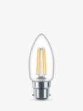 Philips 4.3W B22 BC LED Candle Bulb, Clear