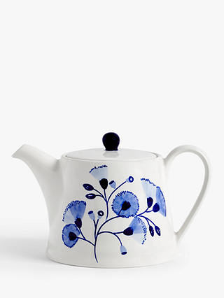 John Lewis Harbour Floral Teapot, 1.1L, Blue