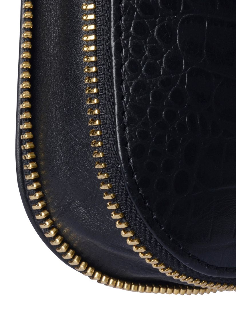 Radley Pocket Croc-Embossed Leather Medium Cross Body Bag, Black