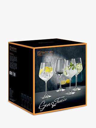 Nachtmann Noblesse Crystal Cut Glass Gin & Tonic Glasses, Set of 4, 640ml, Clear