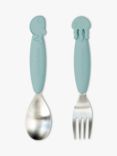 Done by Deer Yummy Plus Sea Friends Baby Weaning Spoon & Fork Set, Pack of 2, Blue