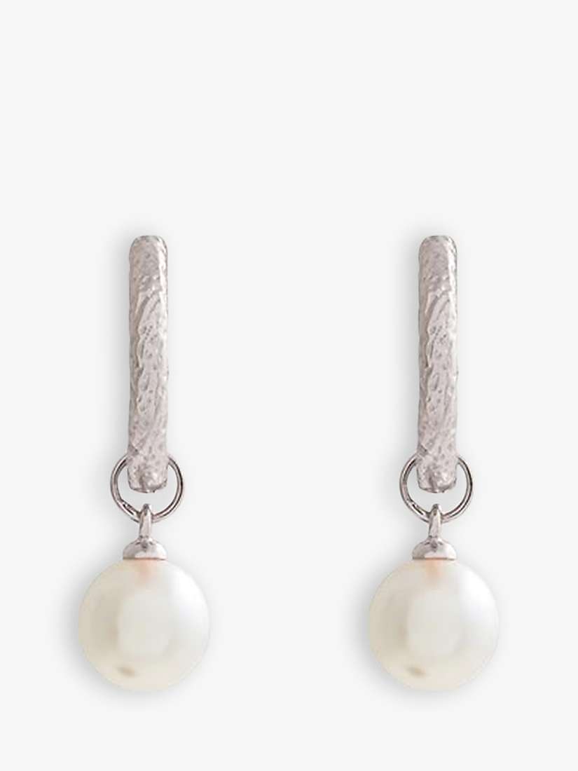 Buy Olivia Burton Faux Pearl Textured Huggie Hoop Earrings Online at johnlewis.com