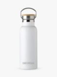 Treat Republic Personalised Stainless Steel & Bamboo Drinks Bottle, 500ml, White
