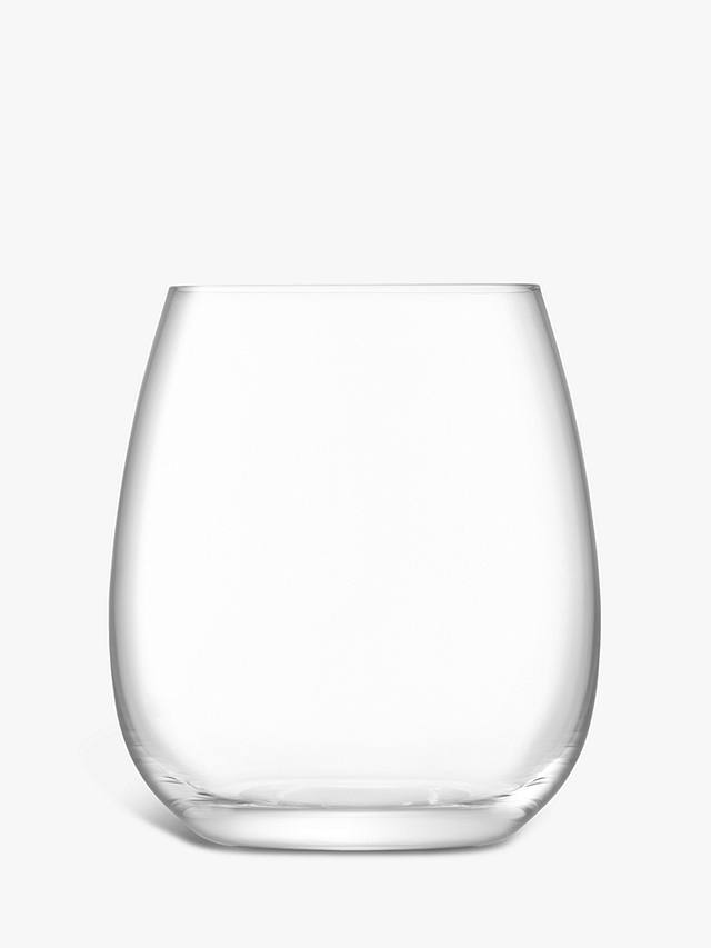 LSA International Borough Stemless Red Wine Glasses, Set of 4, 455ml, Clear