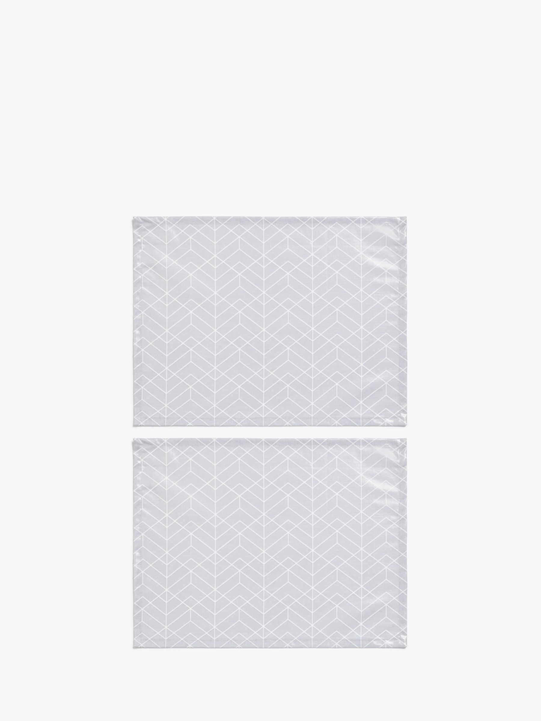 John Lewis Geometric PVC Place Mat, Set of 2, Pale Grey