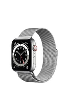 Apple Watch Series 6 GPS + Cellular, 44mm Silver Stainless Steel Case with Silver Milanese Loop