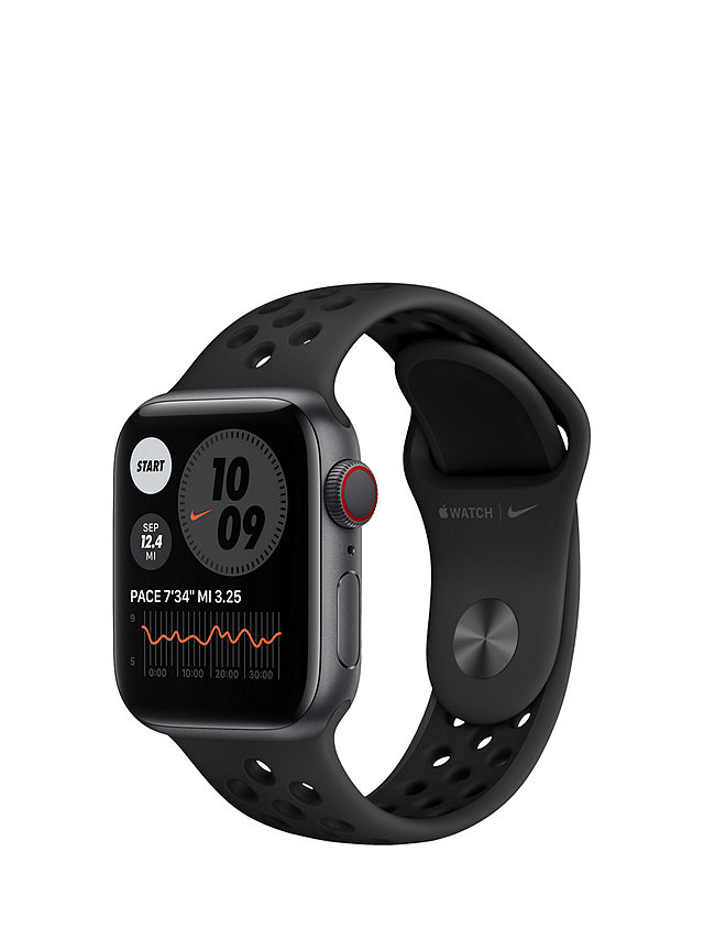 Apple Watch Nike Series 6 GPS + Cellular, 44mm Space Grey Aluminium Case with Anthracite/Black Nike Sport Band - Regular