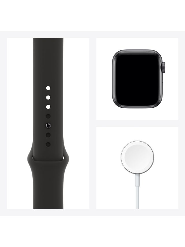 Apple Watch SE GPS, 40mm Space Grey Aluminium Case with Black Sport Band - Regular