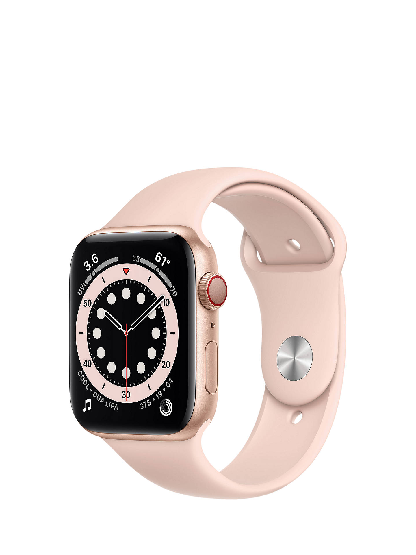 Apple Watch Series 6 GPS + Cellular, 44mm Gold Aluminium Case with Pink ...