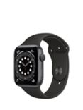 Apple Watch Series 6 GPS, 44mm Space Grey Aluminium Case with Black Sport Band - Regular